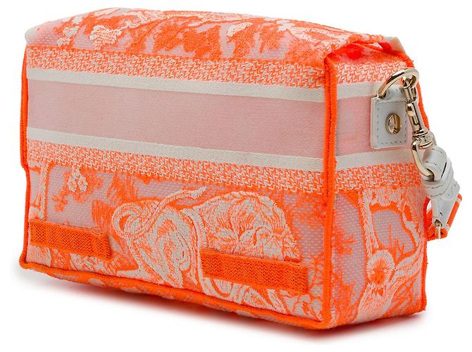 Borsa Messenger Diorcamp Piccola in Toile de Jouy Ricamata Arancione Dior - vista 2