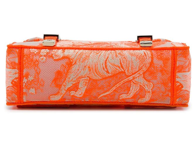 Borsa Messenger Diorcamp Piccola in Toile de Jouy Ricamata Arancione Dior - vista 3