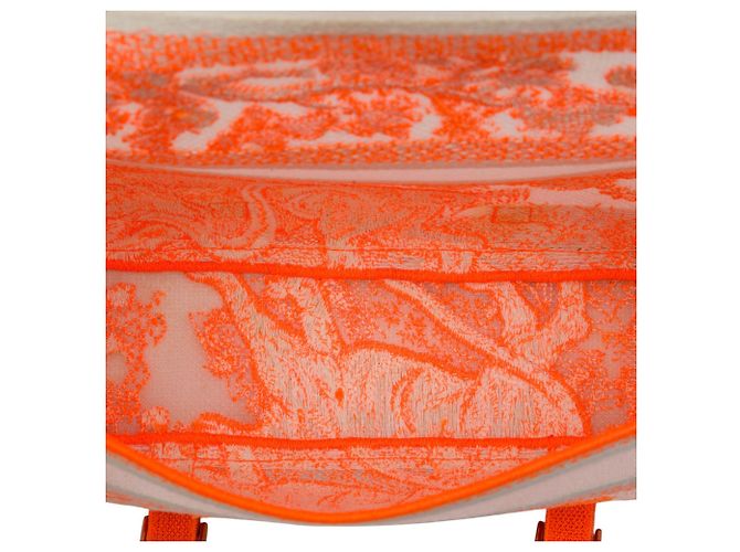 Borsa Messenger Diorcamp Piccola in Toile de Jouy Ricamata Arancione Dior - vista 4