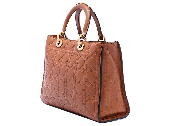 Dior Brown Large Ultra Matte Calfskin Cannage Embossed Lady Dior - vista 2