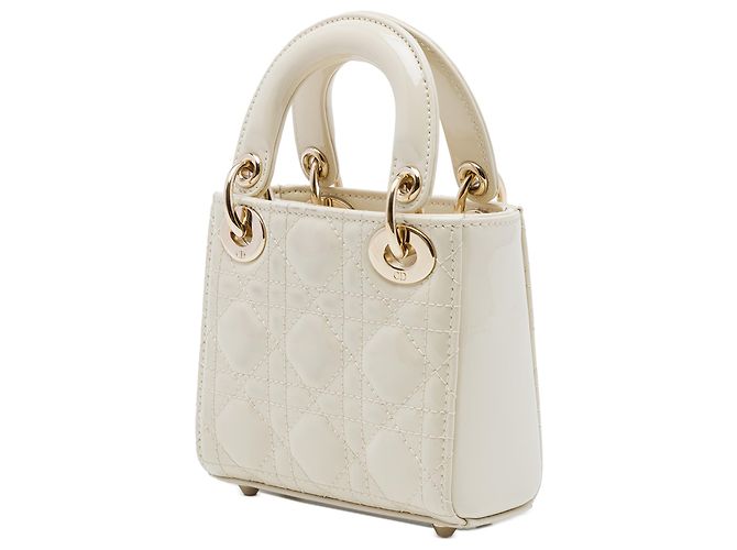 Dior White Micro Patent Cannage Lady Dior - vista 2