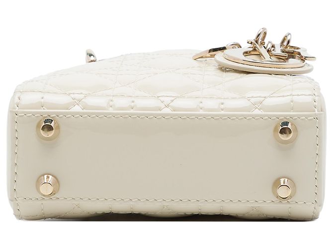 Dior White Micro Patent Cannage Lady Dior - vista 3