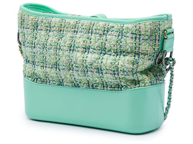 Chanel Gabrielle Crossbody in Tweed Verde Medium - vista 2