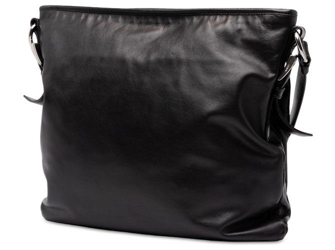 Bolsa Messenger Prada em couro de bezerro macio preto com bolso frontal, Large - vista 2