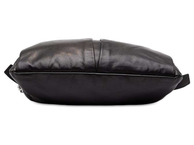 Bolsa Messenger Prada em couro de bezerro macio preto com bolso frontal, Large - vista 3