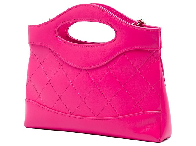 Borsa Chanel Pink Nano Shiny Aged Calfskin 31 Shopping Bag - vista 2