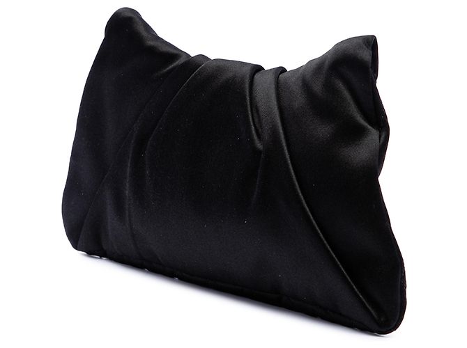 Clutch Half Moon de satén acolchado CC Small negra Chanel - vista 2
