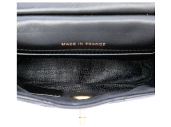 Portacarte Lady Chanel in vitello matelassé nero con logo CC e borsa con manico a catena - vista 4