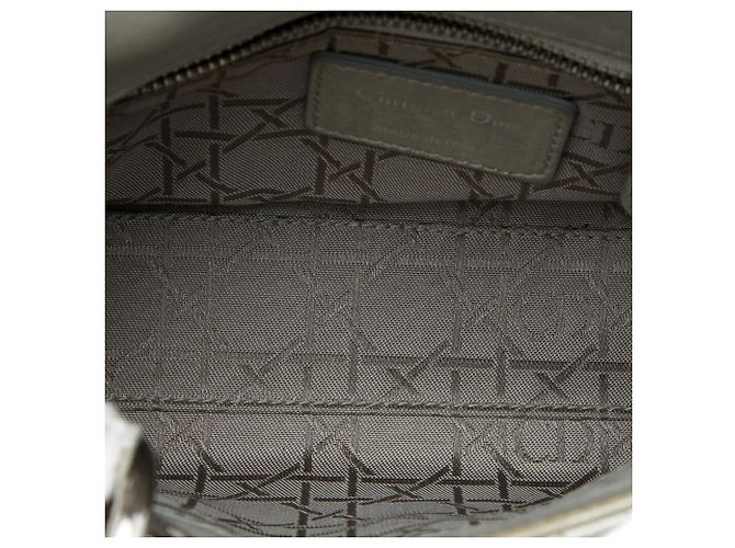 Dior Gray Mini Iridescent Lambskin Cannage Lady Dior - vista 4