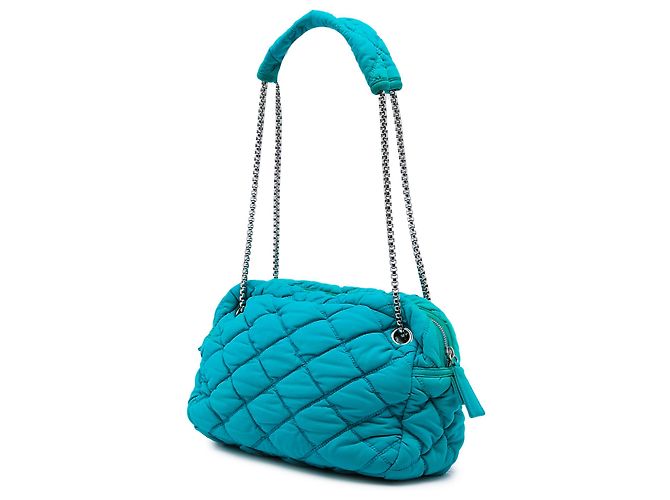 Bolsa de Ombro Chanel Blue Quilted Nylon Bubble - vista 2