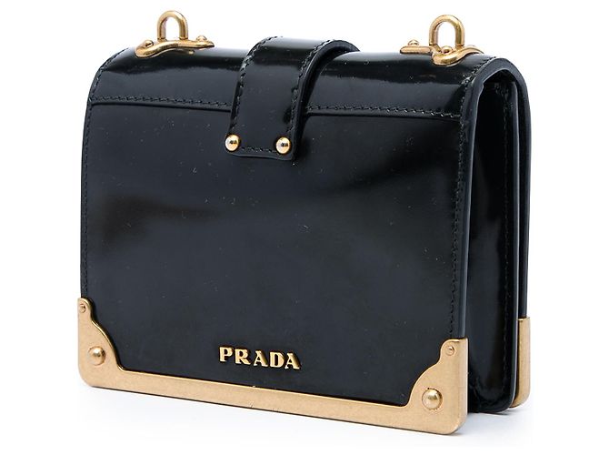 Prada Cahier Crossbody aus schwarzem Micro Spazzolato Leder - Ansicht 2