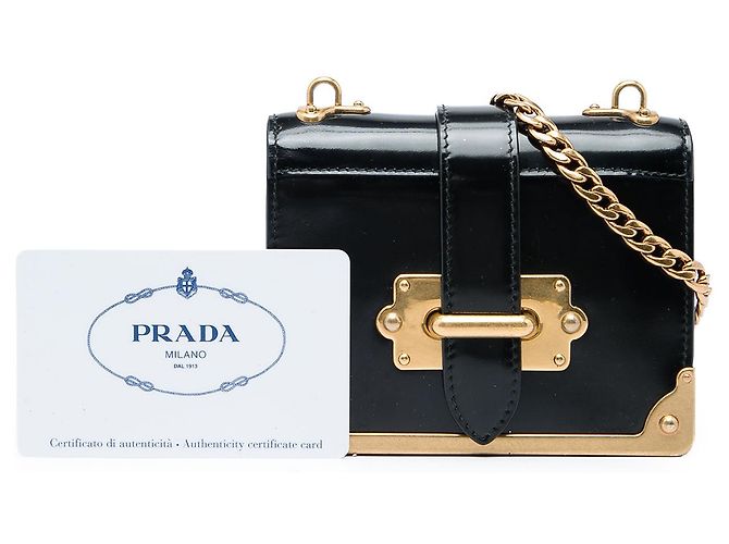 Prada Cahier Crossbody aus schwarzem Micro Spazzolato Leder - Ansicht 6