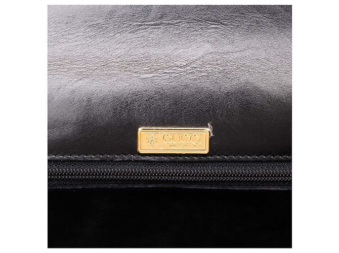 mala Gucci com pega superior em pele de vitelo preta - vista 5