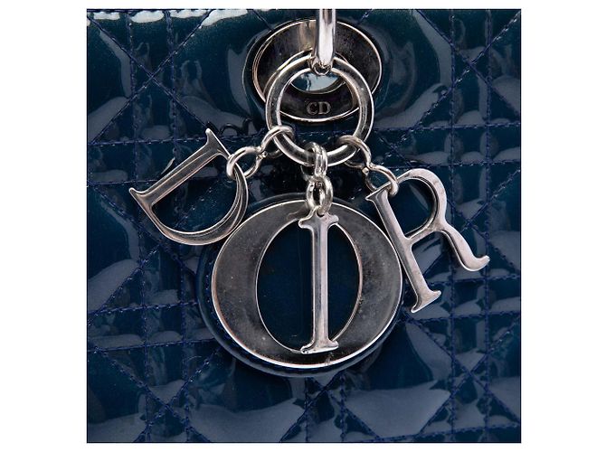 Dior Blue Large Patent Cannage Lady Dior - vista 5