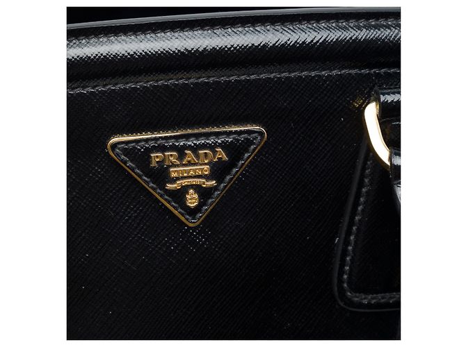Sac Prada Black Medium Saffiano Vernice Parabole Tote - vue 5