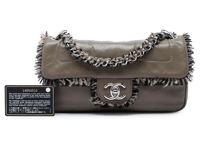Chanel Brown Lambskin Funny Tweed Flap - Ansicht 5