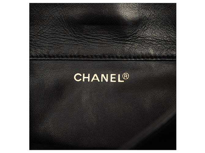 Chanel Large CC gesteppter Lammleder Rucksack schwarz mit Kordelzug - Ansicht 5