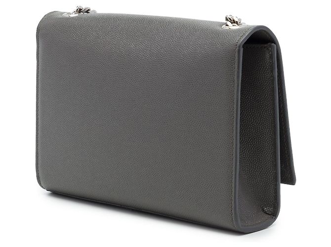Autre Marque Saint Laurent Gray Small Grain de Poudre Monogram Kate Tassel Crossbody - Ansicht 2