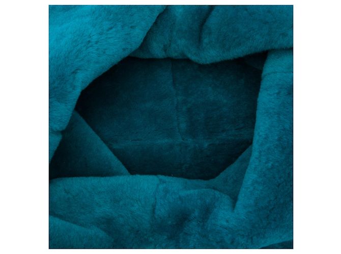 Tote reversibile Bolster in suede blu e shearling Bottega Veneta - vista 4
