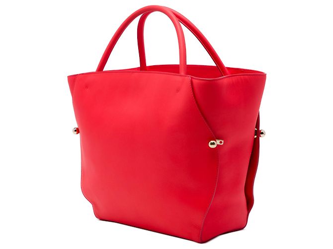 Borsa Tote Diorbar Dior in pelle di vitello liscia rossa Medium - vista 2