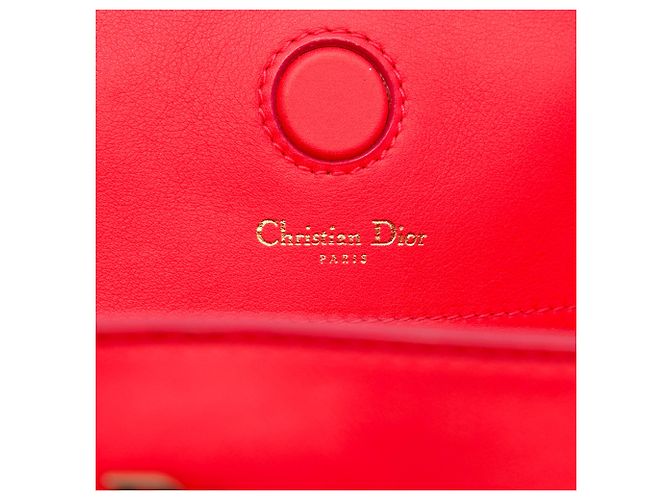 Borsa Tote Diorbar Dior in pelle di vitello liscia rossa Medium - vista 5