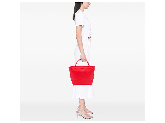 Borsa Tote Diorbar Dior in pelle di vitello liscia rossa Medium - vista 6