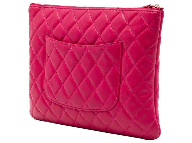Chanel Pink Medium Quilted Lambskin O Case Clutch - Ansicht 2