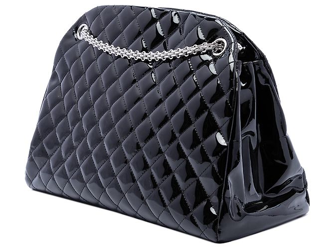 Borsa Bowling Just Mademoiselle Chanel in vernice matelassé nera Large - vista 2