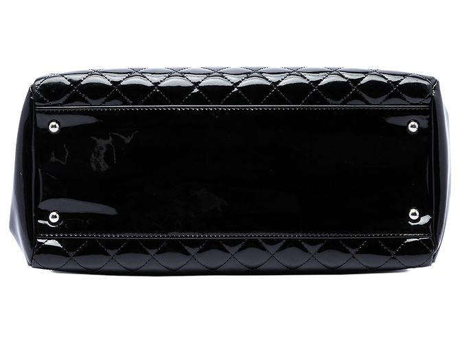 Borsa Bowling Just Mademoiselle Chanel in vernice matelassé nera Large - vista 3