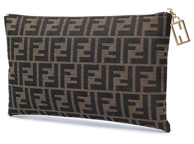 Bolso Baguette Fendi Brown Medium FF Jacquard Flat Baguette Pouch - vista 2