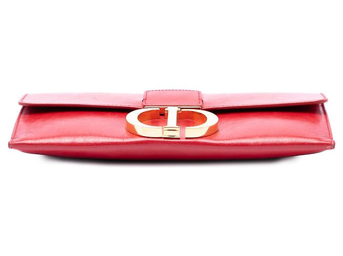 Dior Montaigne 30 Clutch aus rotem Leder mit Kette - Ansicht 3