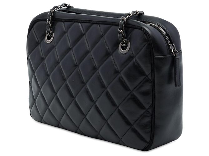 Borsa Camera Chanel Black Large CC Diamond Quilted Calfskin Ballerine - vista 2
