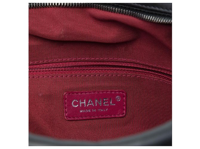 Borsa Camera Chanel Black Large CC Diamond Quilted Calfskin Ballerine - vista 5
