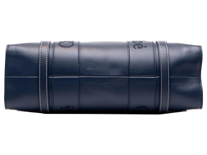 Sac Cabas Woody Chloé Bleu Medium en cuir de veau - vue 3