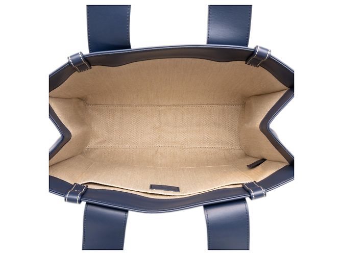 Sac Cabas Woody Chloé Bleu Medium en cuir de veau - vue 4