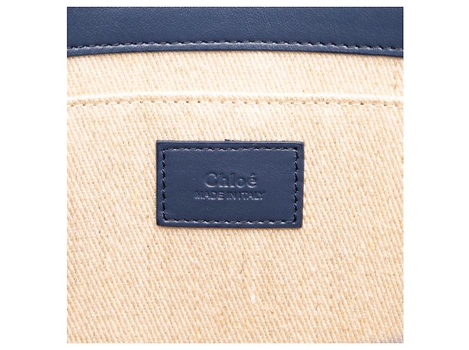 Sac Cabas Woody Chloé Bleu Medium en cuir de veau - vue 5