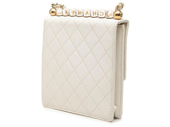 Chanel White Small Lambskin Chic Pearls Flap - Ansicht 2