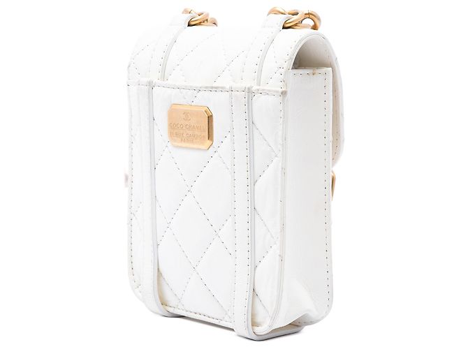 Chanel White Mini Aged Calfskin City School Flap - vista 2