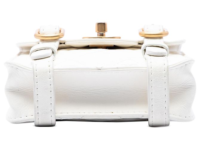 Chanel White Mini Aged Calfskin City School Flap - vista 3