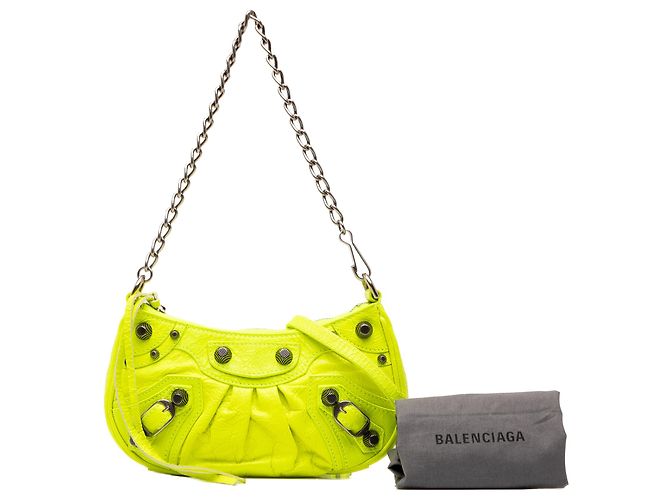Balenciaga Yellow Mini Lambskin Motocross Le Cagole - vista 7