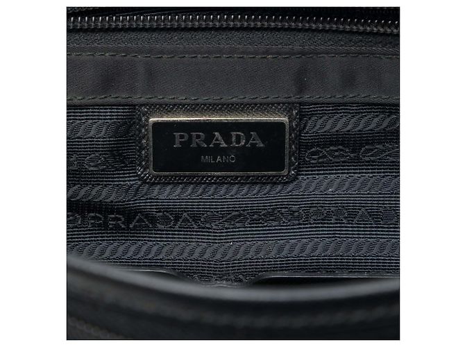 Bolsa Messenger Prada em Tessuto com acabamento em Saffiano preto e fivela - vista 5