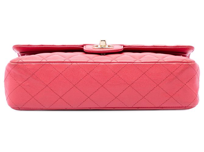 Chanel Pink Medium Classic Caviar Double Flap - vue 3