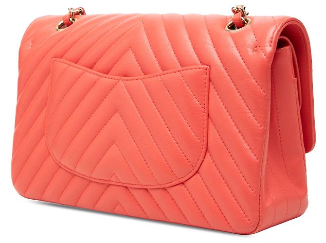 Chanel Pink Medium Classic Chevron Lambskin Double Flap - vue 2
