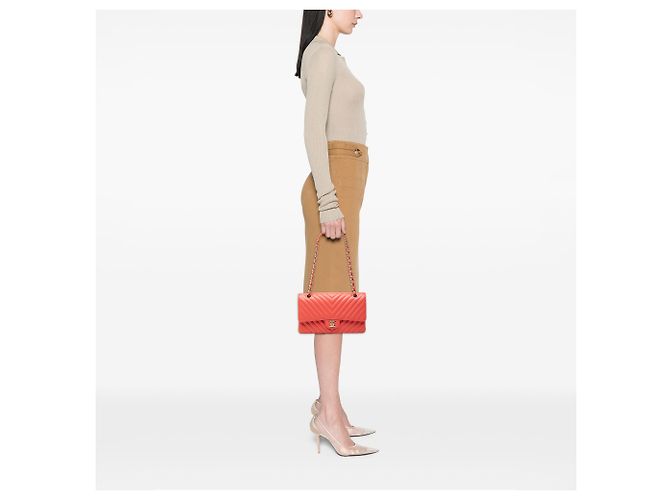 Chanel Pink Medium Classic Chevron Lambskin Double Flap - vue 6