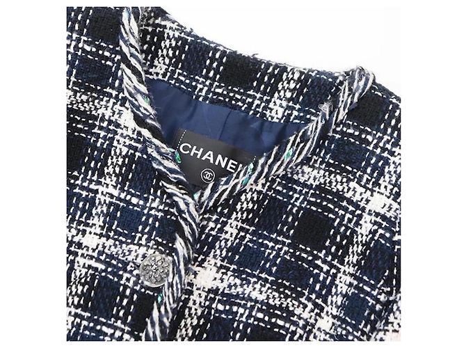 Chanel Tweedjacke in Blau Weiß Schwarz - Ansicht 6