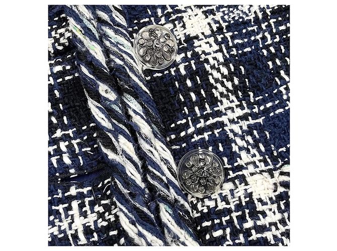 Chanel Tweedjacke in Blau Weiß Schwarz - Ansicht 7