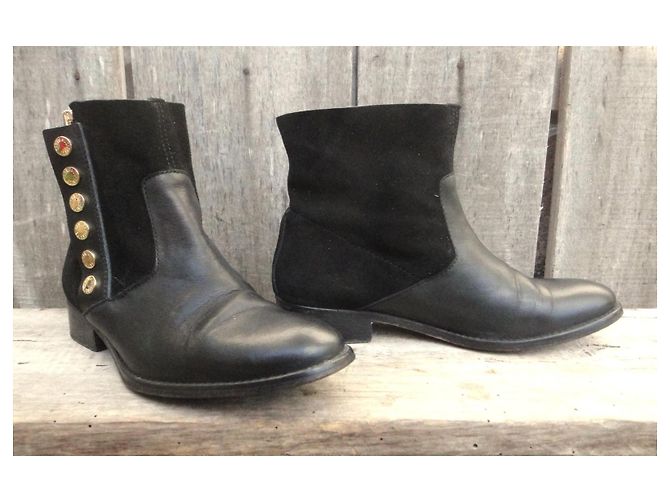Zadig & Voltaire Arcade Black Leather and Suede Ankle Boots - view 3
