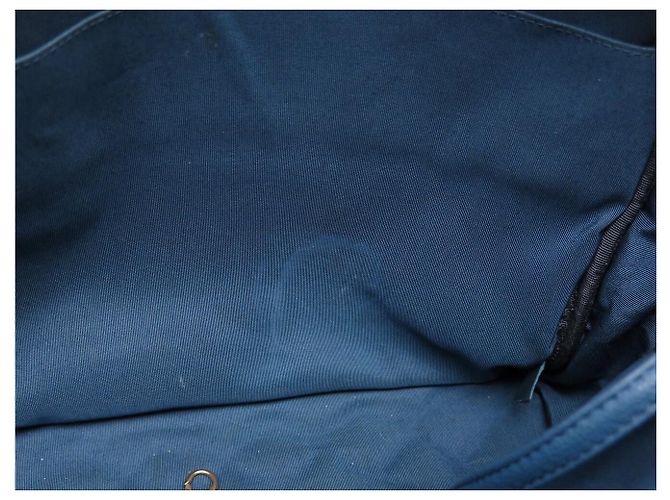 BORSA A MANO CHANEL CAMERA GM LOGO CC IN PELLE CAVIAR GRANA BLEU - vista 17