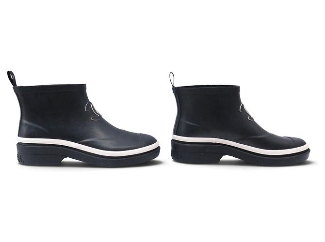 NEW CHANEL SHORT RAIN BOOTS G45076 CC LOGO 38 BOX - view 3