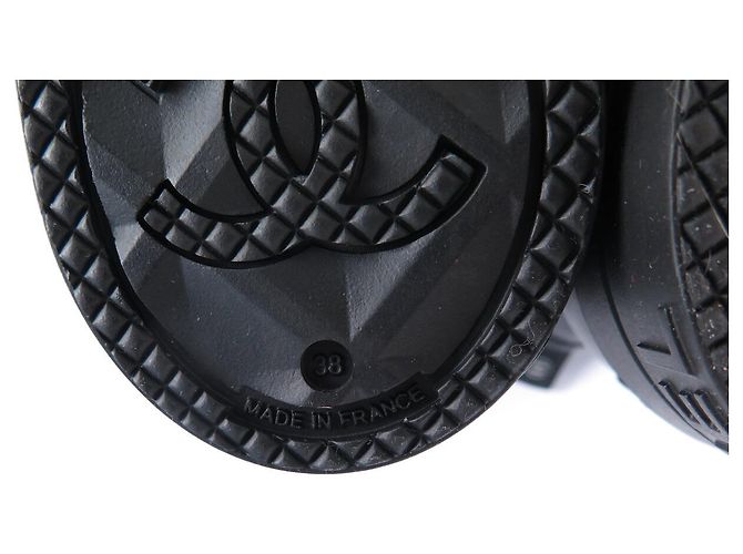 NEW CHANEL SHORT RAIN BOOTS G45076 MULTI LOGO CC 38 - view 8